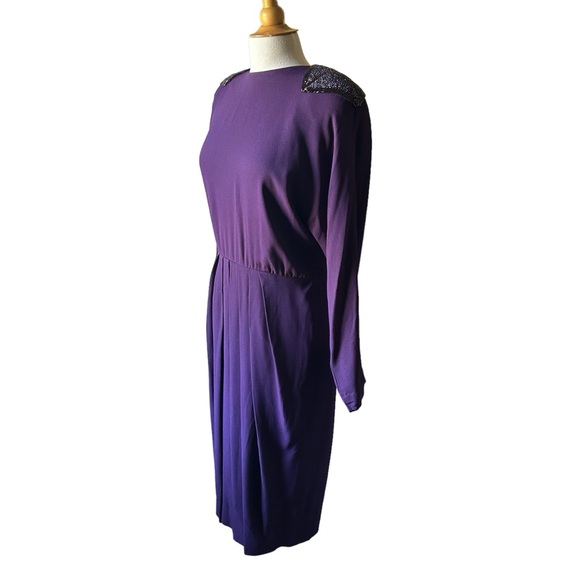 Vintage Morton Miles for the Warrens Purple Midi Backless Sheath Dress - M/L - Picture 7 of 10